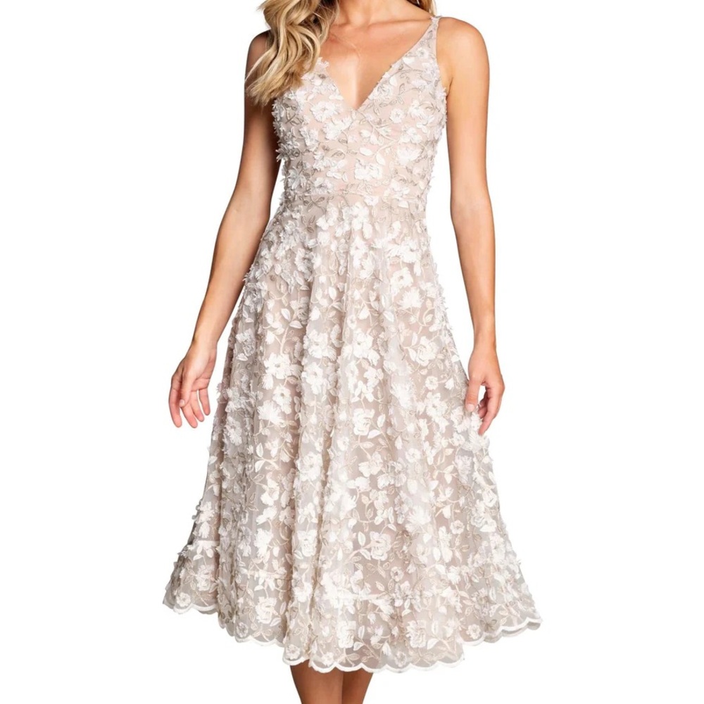 NWT! Dress The Population Elisa Dress White & Gold Size XXL